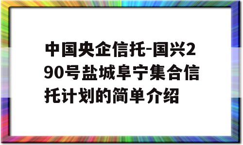 中国央企信托-国兴290号盐城阜宁集合信托计划的简单介绍