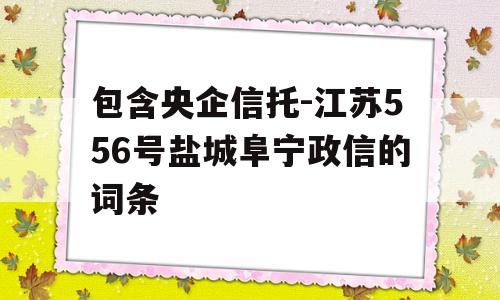 包含央企信托-江苏556号盐城阜宁政信的词条