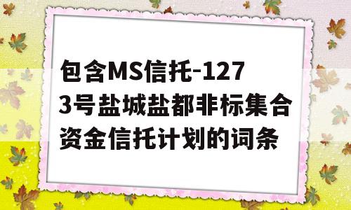 包含MS信托-1273号盐城盐都非标集合资金信托计划的词条