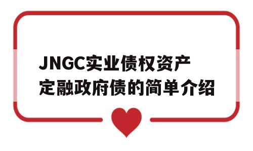 JNGC实业债权资产定融政府债的简单介绍