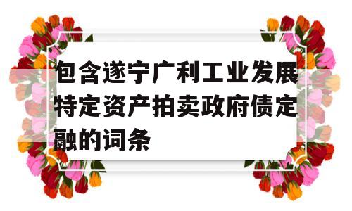 包含遂宁广利工业发展特定资产拍卖政府债定融的词条