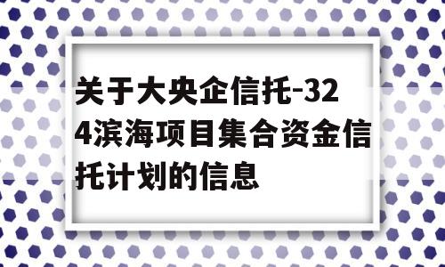 关于大央企信托-324滨海项目集合资金信托计划的信息