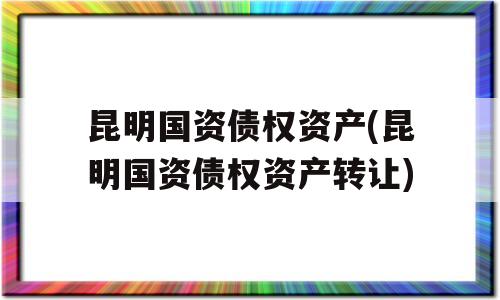 昆明国资债权资产(昆明国资债权资产转让)