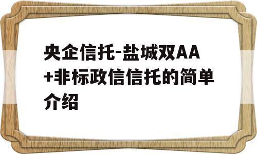 央企信托-盐城双AA+非标政信信托的简单介绍