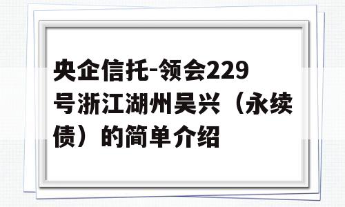 央企信托-领会229号浙江湖州吴兴（永续债）的简单介绍