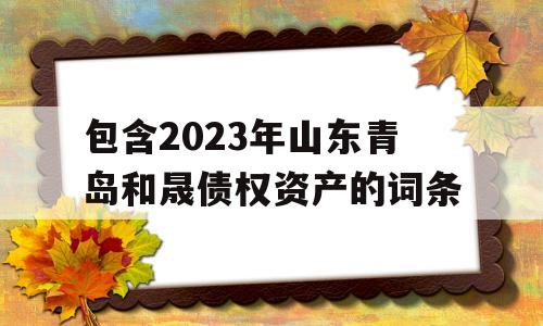 包含2023年山东青岛和晟债权资产的词条