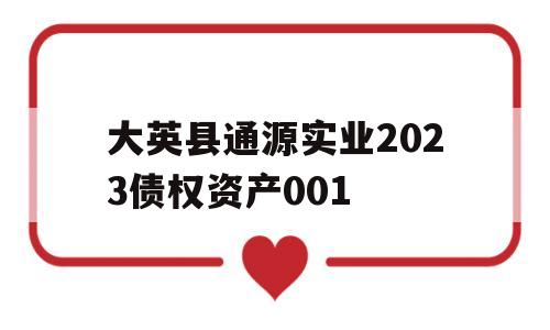 大英县通源实业2023债权资产001