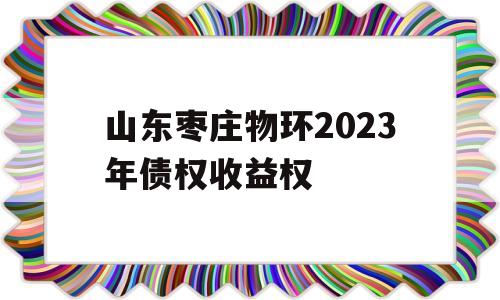 山东枣庄物环2023年债权收益权