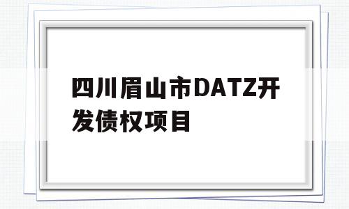 四川眉山市DATZ开发债权项目