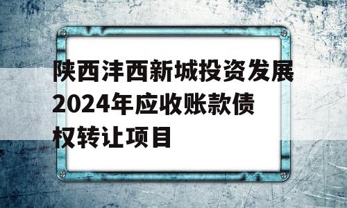 陕西沣西新城投资发展2024年应收账款债权转让项目