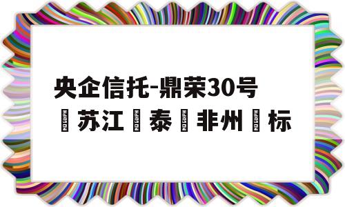 央企信托-鼎荣30号‮苏江‬泰‮非州‬标