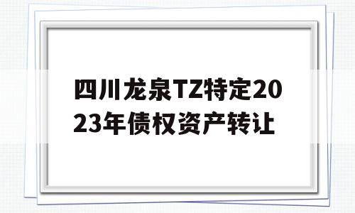 四川龙泉TZ特定2023年债权资产转让