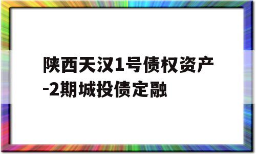 陕西天汉1号债权资产-2期城投债定融