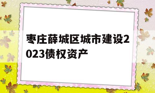 枣庄薛城区城市建设2023债权资产