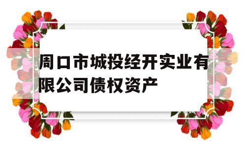 周口市城投经开实业有限公司债权资产