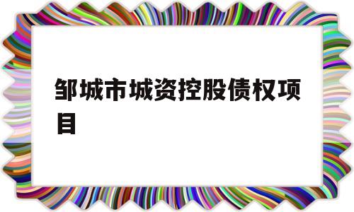 邹城市城资控股债权项目