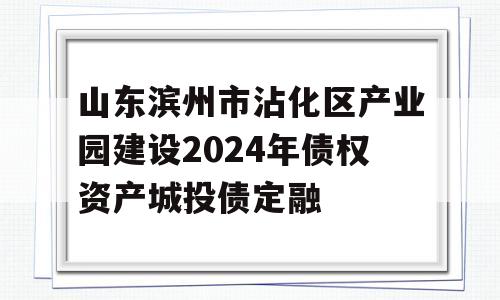 山东滨州市沾化区产业园建设2024年债权资产城投债定融