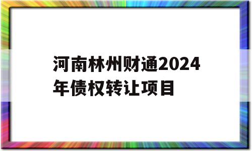 河南林州财通2024年债权转让项目