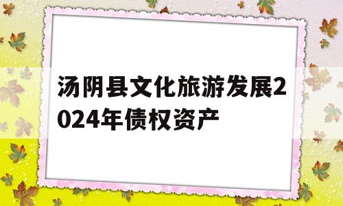 汤阴县文化旅游发展2024年债权资产